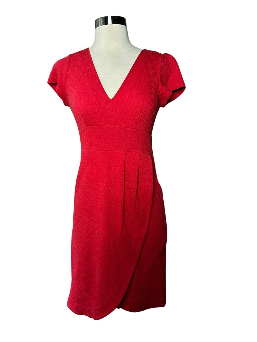 Anthropologie Maeve Red Faux Wrap Dress XS